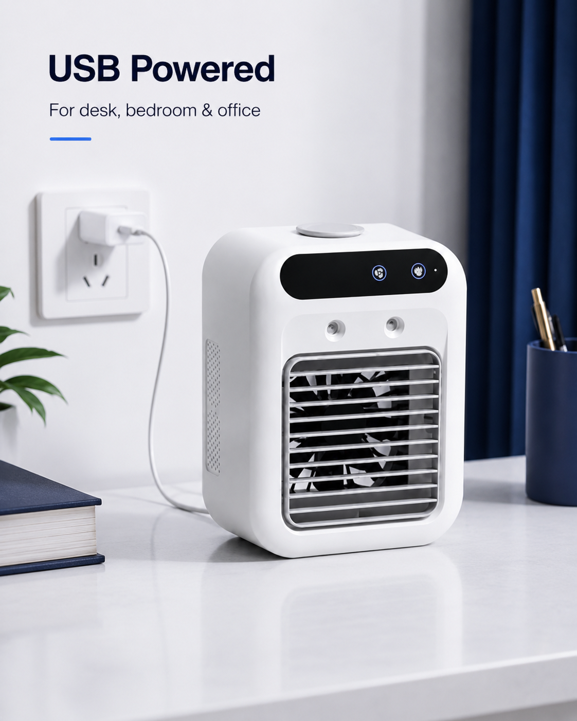 3-in-1 Portable Air Cooler Fan with Cool Mist