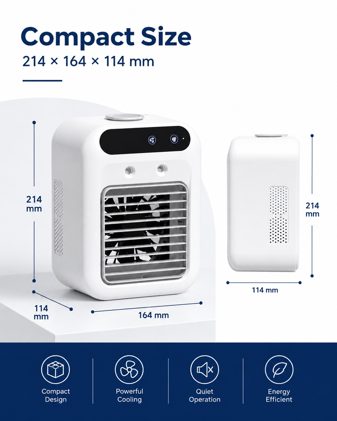 3-in-1 Portable Air Cooler Fan with Cool Mist