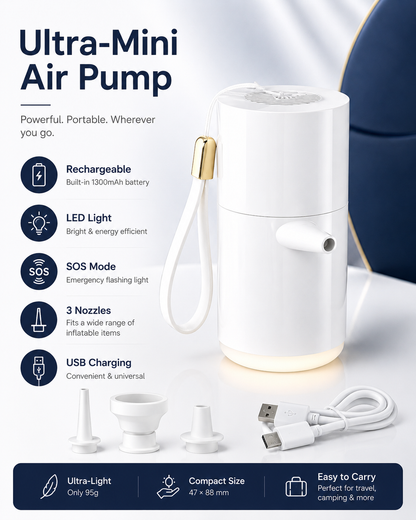 Ultra-Mini Air Pump with LED Light