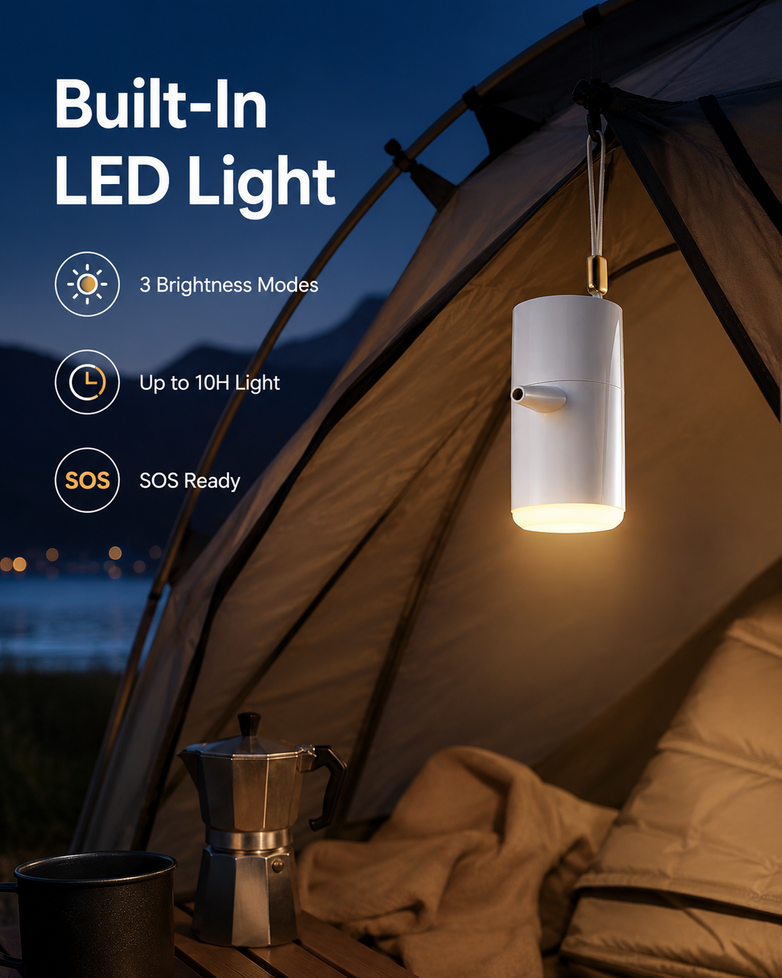 Ultra-Mini Air Pump with LED Light