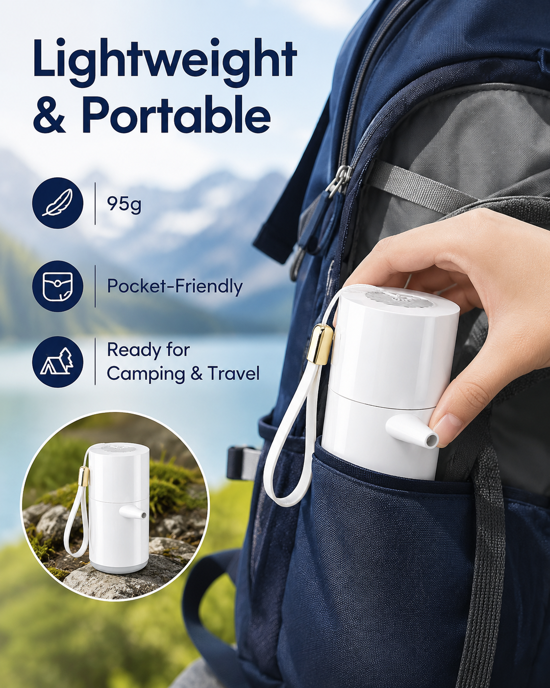 Ultra-Mini Air Pump with LED Light
