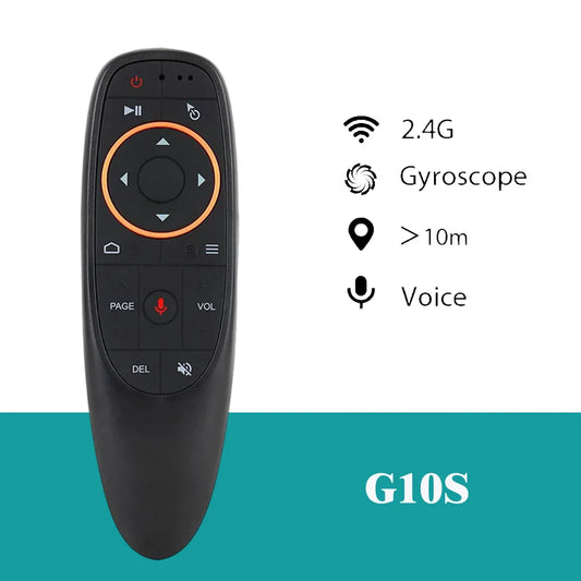 G10S PRO Universal Voice Remote Control 2.4G Wireless,Backlit,Ir Learning,Gyroscope Air Mouse Control for Android TV Box
